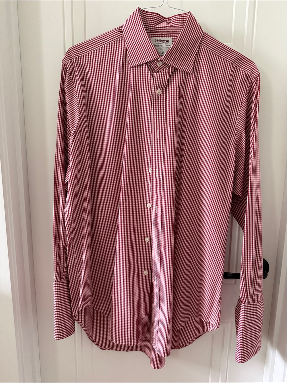 T.M.Lewin Red Gingham Dress Shirt